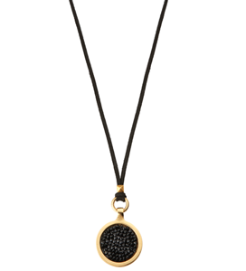 Picture of Sea Smadar 24K Gold Plated Black Crystal Necklace & Ring Set